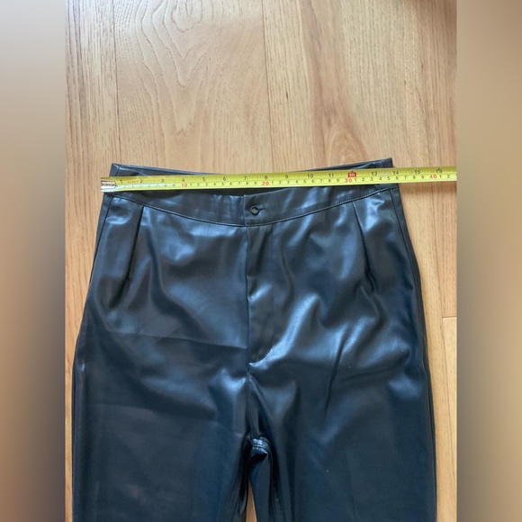 Entro Black Faux Leather Pants, Size Medium - Picture 5 of 8